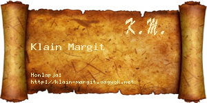 Klain Margit névjegykártya